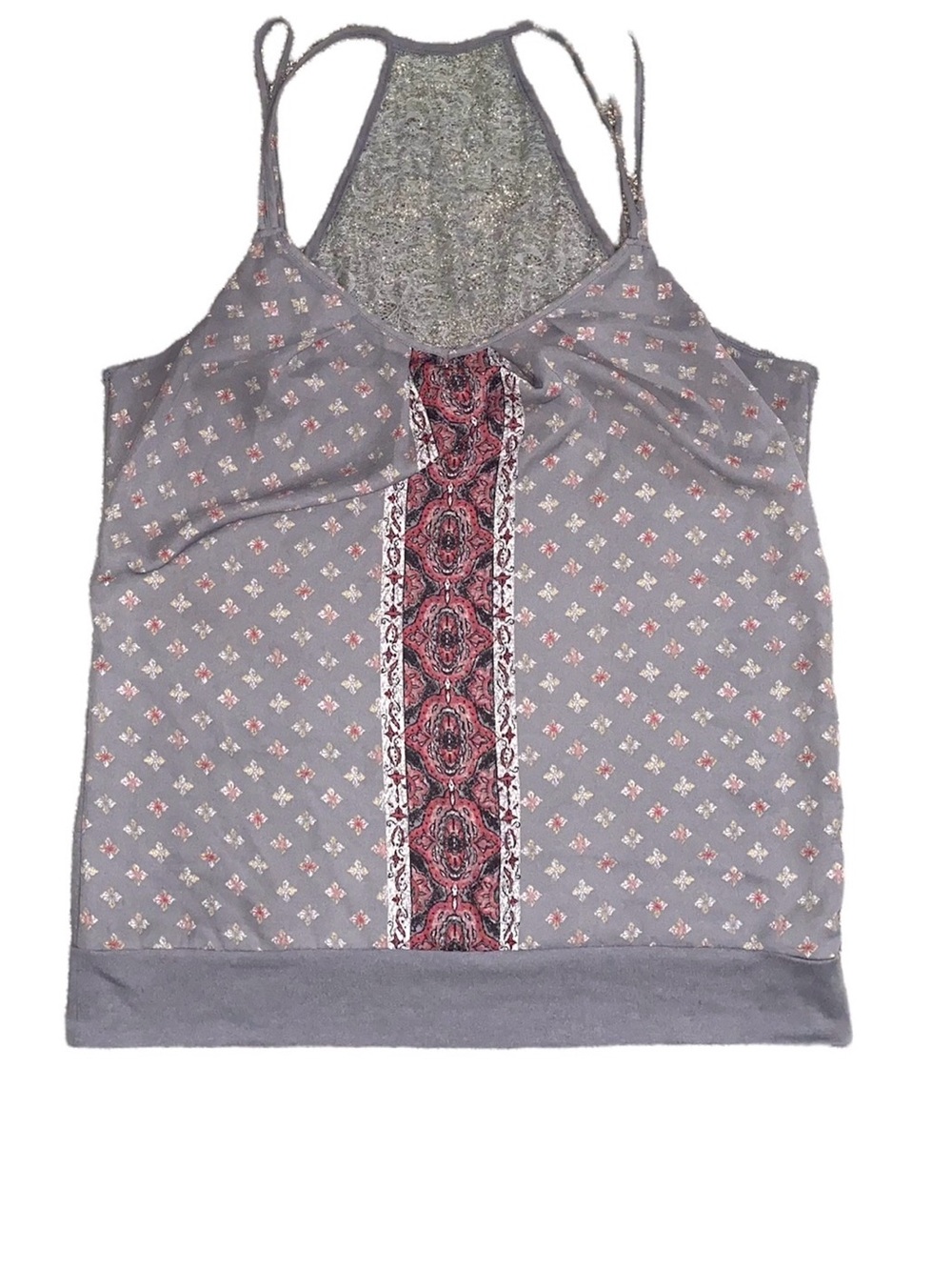 Maurices Lace Halter Racerback Tank Top – Size Medium – Gray